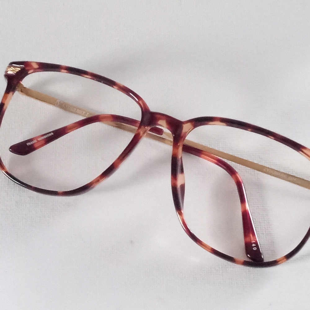 Vintage Faux Tortoise/Gold Vanderbilt Zyloware Eyeglass Frame Hong Kong NOS